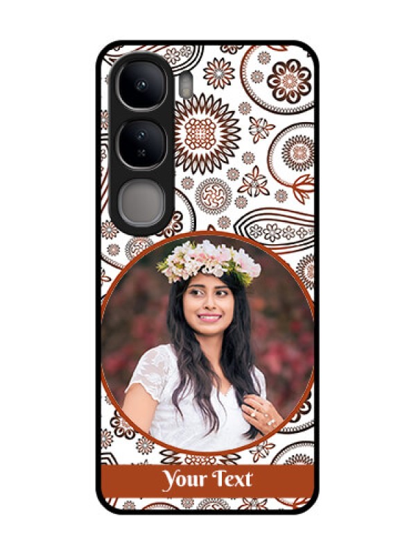 Custom Vivo Y300 5G Custom Glass Phone CaseAbstract Flower Design