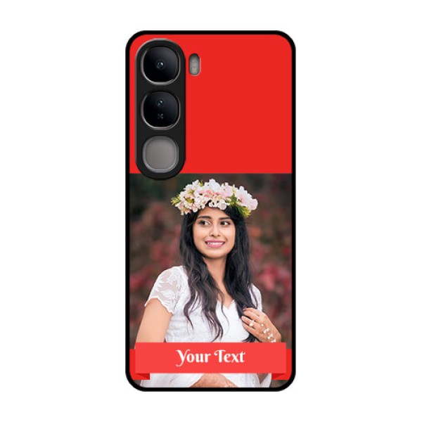 Vivo Y300 5G Custom Glass Phone CaseSimple Red Color Design