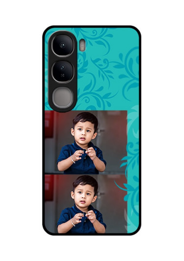 Vivo Y300 5G Custom Glass Phone CaseWith Photo And Green Floral Design