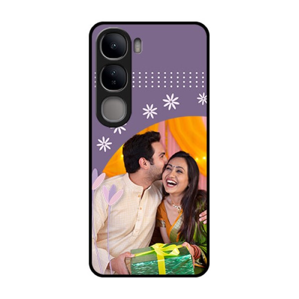 Vivo Y300 5G Custom Glass Phone CaseLavender Flowers Design Vivo Y300 5G Custom Glass Phone CaseLavender Flowers Design