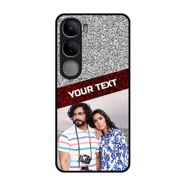 Vivo Y300 5G Custom Glass Phone CaseImage Holder With Glitter Strip Design Vivo Y300 5G Custom Glass Phone CaseImage Holder With Glitter Strip Design