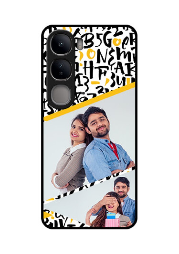 Vivo Y300 5G Custom Glass Phone CaseLetters Pattern Design
