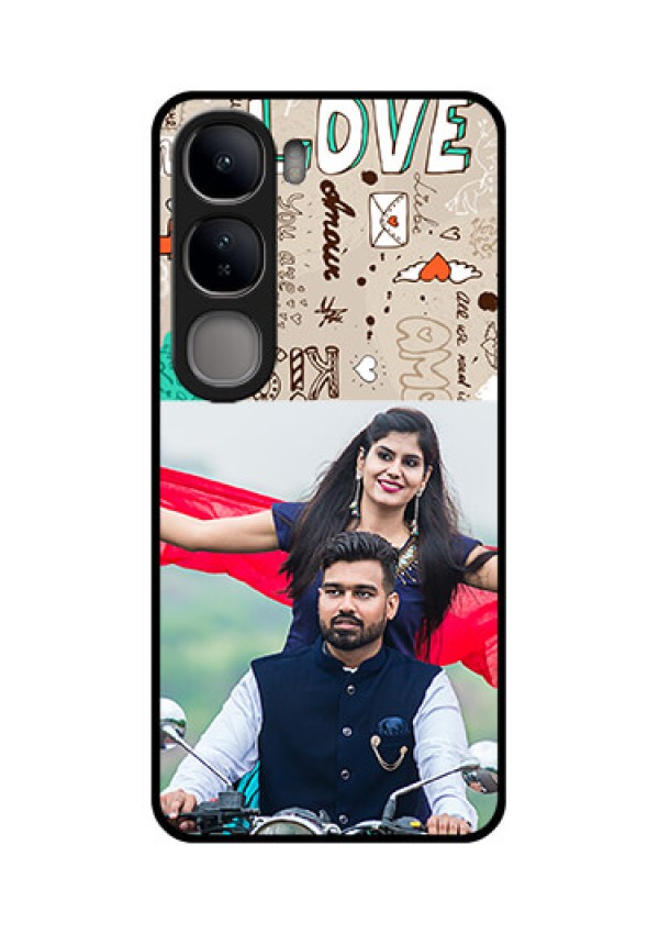 Vivo Y300 5G Custom Glass Phone CaseLove Doodle Pattern