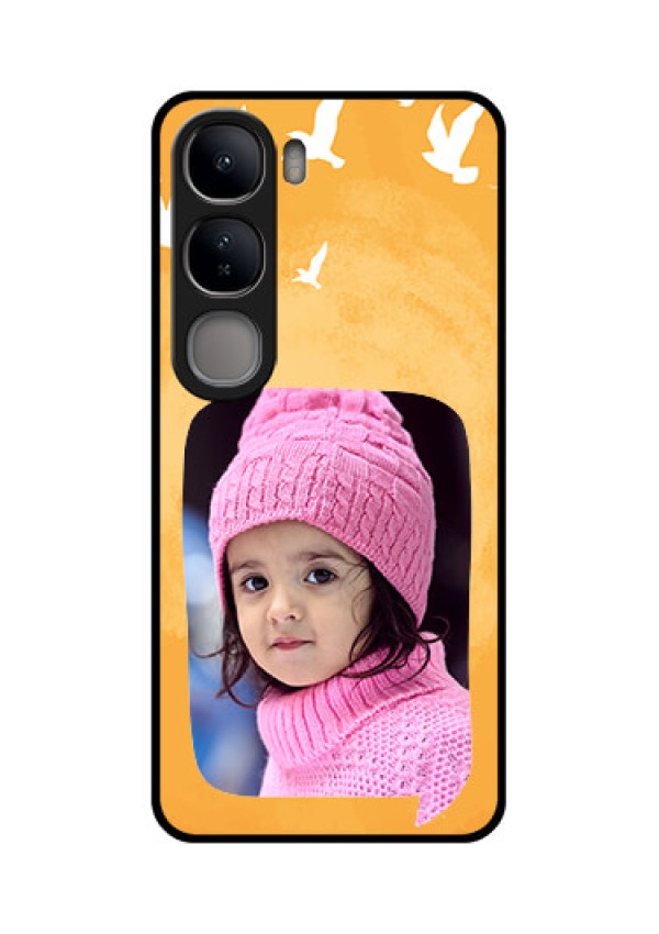 Vivo Y300 5G Custom Glass Phone CaseWater Color Design With Bird Icons
