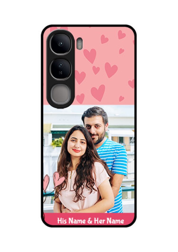 Vivo Y300 5G Custom Glass Phone CaseLove Design Peach Color