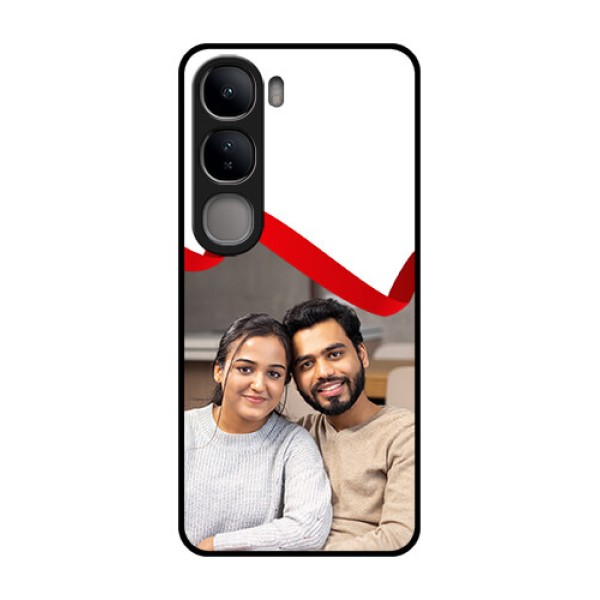 Vivo Y300 5G Custom Glass Phone CaseRed Ribbon Frame Design Vivo Y300 5G Custom Glass Phone CaseRed Ribbon Frame Design