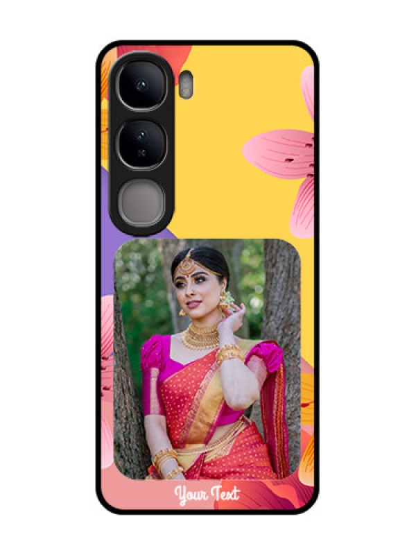 Custom Vivo Y300 5G Custom Glass Phone Case3 Image With Vintage Floral Design