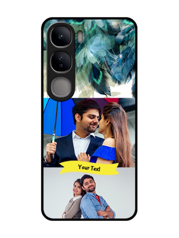 Custom Vivo Y300 5G Custom Glass Phone CaseImage With Boho Peacock Feather Design