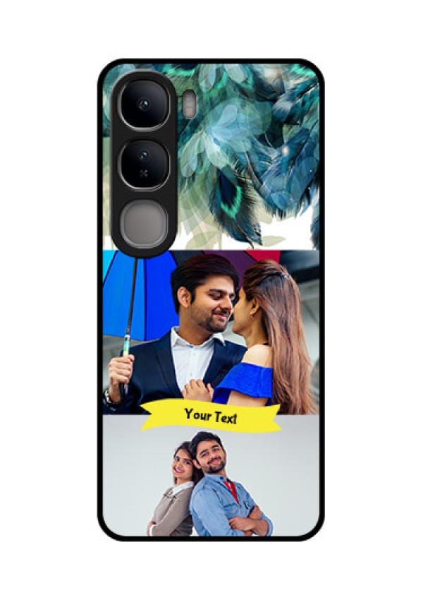 Vivo Y300 5G Custom Glass Phone CaseImage With Boho Peacock Feather Design