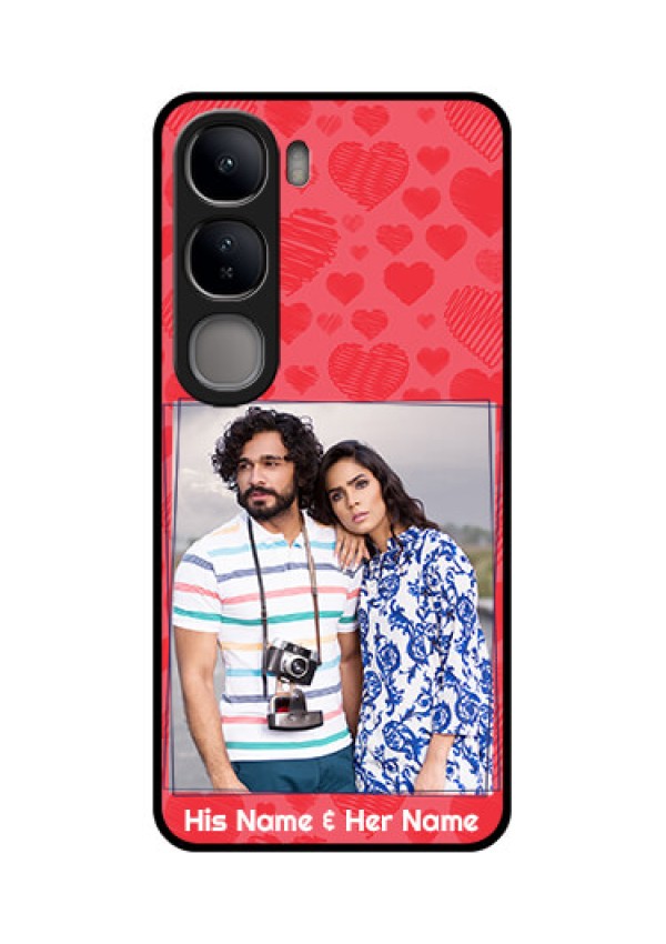 Vivo Y300 5G Custom Glass Phone CaseWith Red Heart Symbols Design