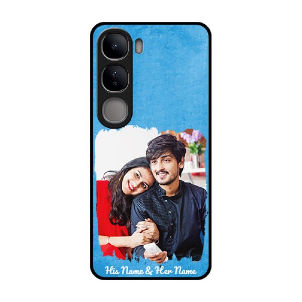 Vivo Y300 5G Custom Glass Phone Case - Blue Color Vintage Design Vivo Y300 5G Custom Glass Phone Case - Blue Color Vintage Design