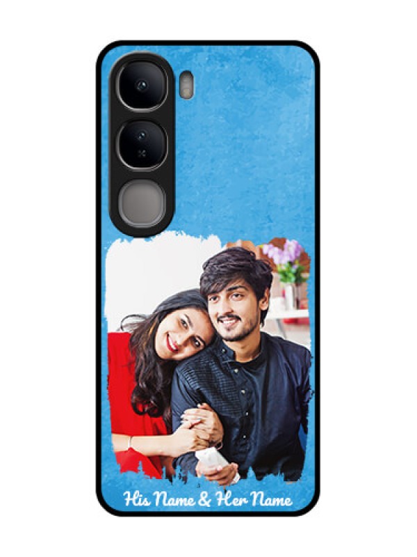 Custom Vivo Y300 5G Custom Glass Phone Case - Blue Color Vintage Design