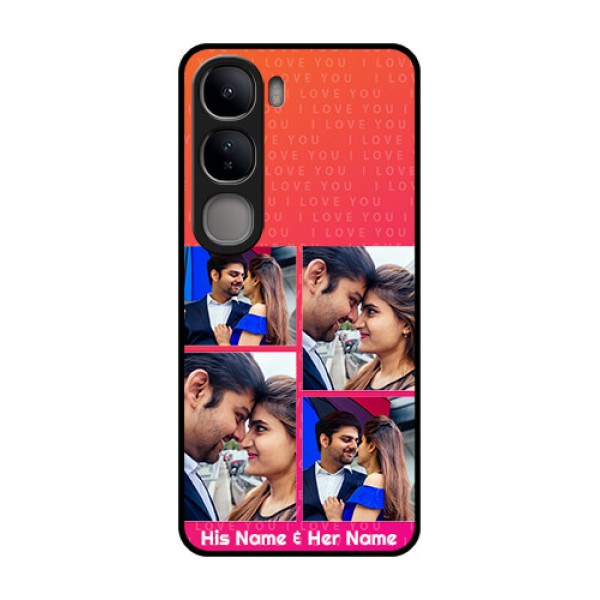 Vivo Y300 5G Custom Glass Phone CaseI Love You Pink Design