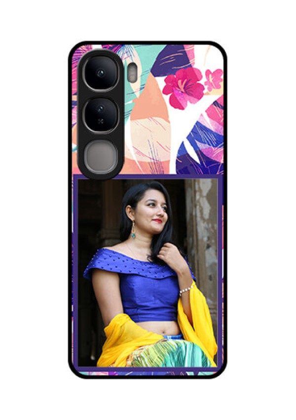 Vivo Y300 5G Custom Glass Phone CaseAbstract Floral Design