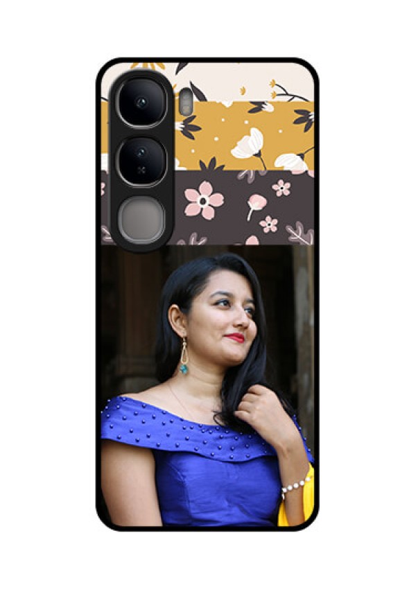 Vivo Y300 5G Custom Glass Phone CaseStylish Floral Design