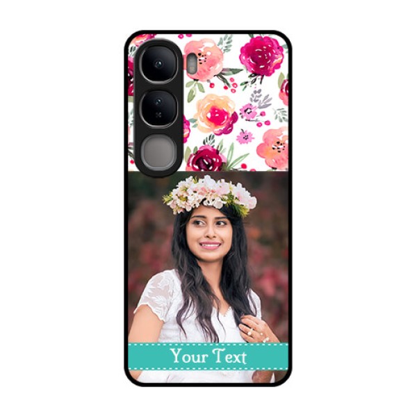 Vivo Y300 5G Custom Glass Phone CaseWater Colors Floral Design