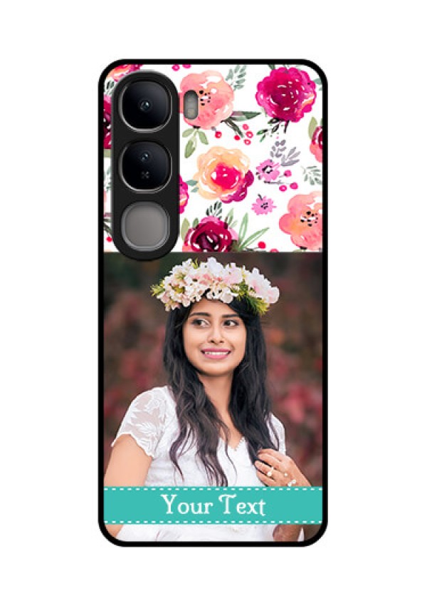 Vivo Y300 5G Custom Glass Phone CaseWater Colors Floral Design