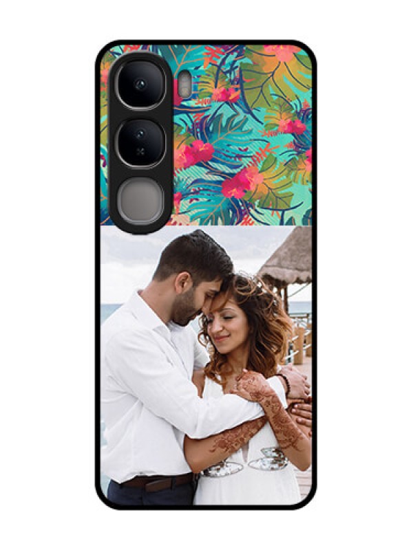 Custom Vivo Y300 5G Custom Glass Phone CaseWatercolor Floral Design