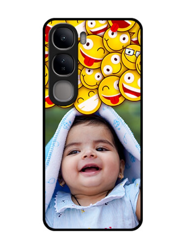 Custom Vivo Y300 5G Custom Glass Phone CaseWith Smiley Emoji Design