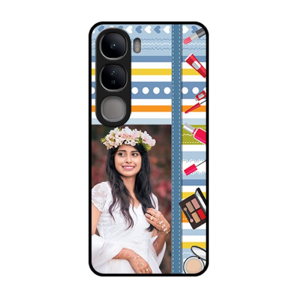 Vivo Y300 5G Custom Glass Phone CaseMakeup Icons Design