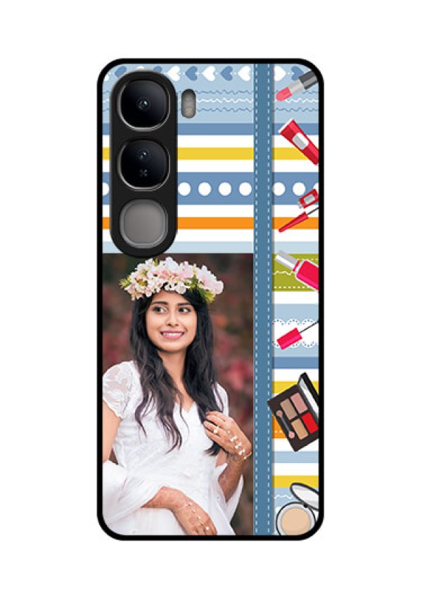 Vivo Y300 5G Custom Glass Phone CaseMakeup Icons Design
