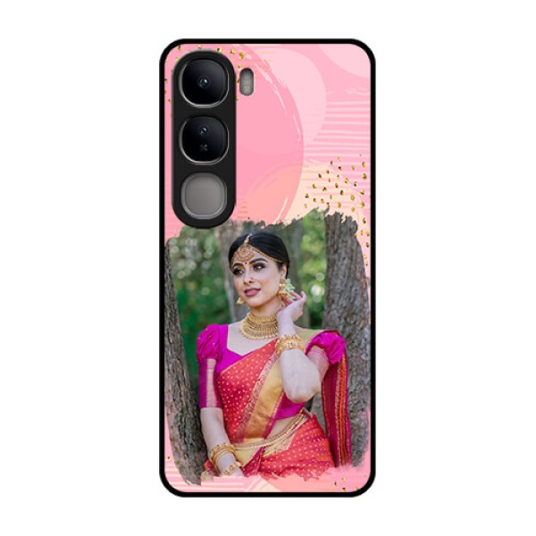 Vivo Y300 5G Custom Glass Phone CaseGold Glitter Splash Design