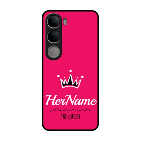 Vivo Y300 5G Custom Glass Phone CaseQueen With Name Design Vivo Y300 5G Custom Glass Phone CaseQueen With Name Design