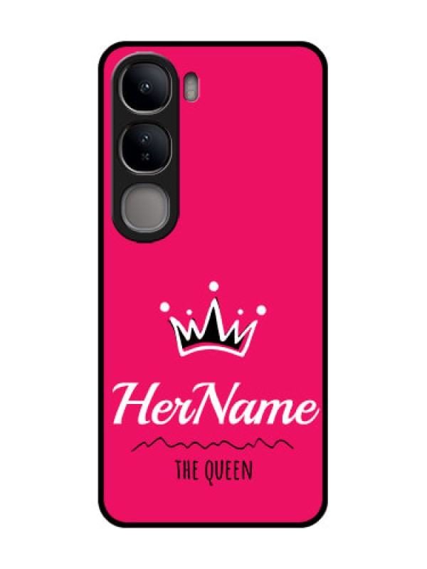Custom Vivo Y300 5G Custom Glass Phone CaseQueen With Name Design