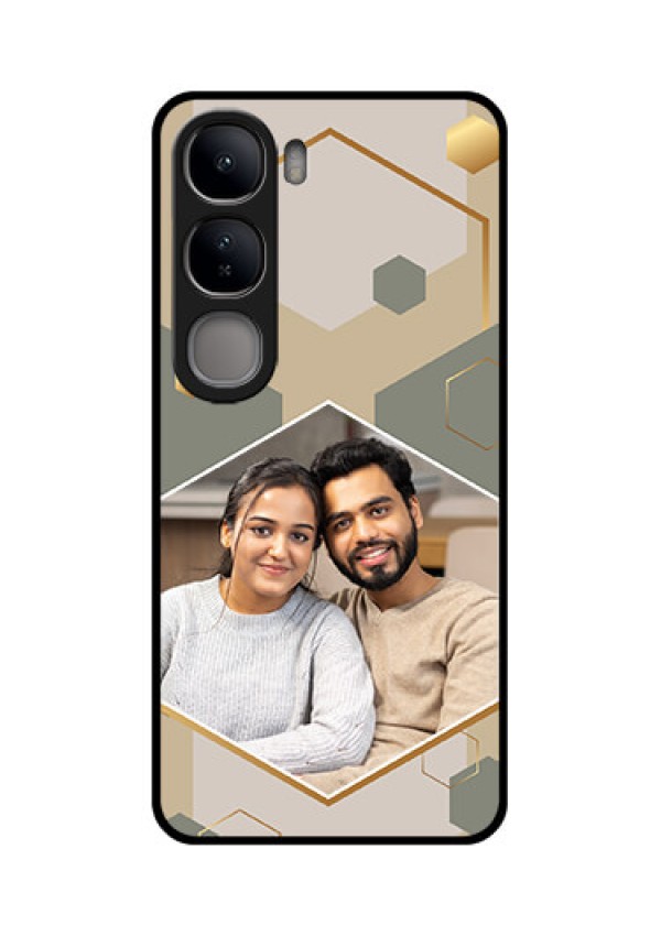 Vivo Y300 5G Custom Glass Phone CaseStylish Hexagon Pattern Design
