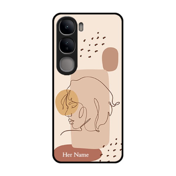 Vivo Y300 5G Custom Glass Phone CaseCalm Woman Line Art Design
