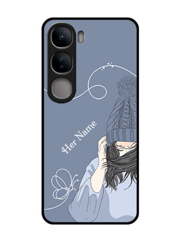 Custom Vivo Y300 5G Custom Glass Phone CaseGirl In Winter Outfit Design