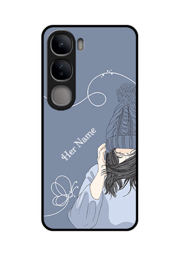 Vivo Y300 5G Custom Glass Phone CaseGirl In Winter Outfit Design