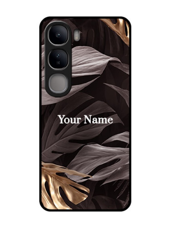Custom Vivo Y300 5G Custom Glass Phone CaseWild Leaves Digital Paint Design