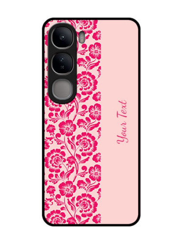 Custom Vivo Y300 5G Custom Glass Phone CaseAttractive Floral Pattern Design