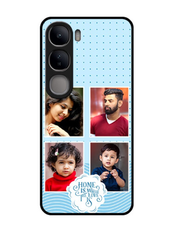 Custom Vivo Y300 5G Custom Glass Phone CaseCute Love Quote With 4 Pic Upload Design