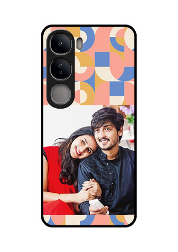 Vivo Y300 5G Custom Glass Phone CaseSemi - Circle Maze Pattern Design