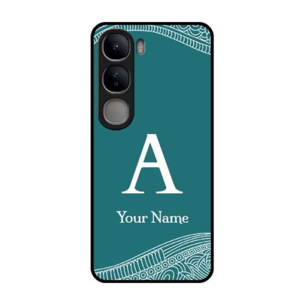 Vivo Y300 5G Custom Glass Phone CaseLine Art Pattern With Custom Name Design Vivo Y300 5G Custom Glass Phone CaseLine Art Pattern With Custom Name Design