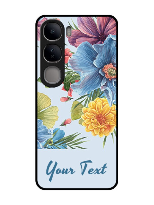 Custom Vivo Y300 5G Custom Glass Phone CaseStunning Watercolored Flowers Painting Design