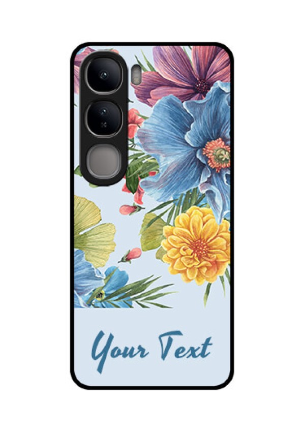 Vivo Y300 5G Custom Glass Phone CaseStunning Watercolored Flowers Painting Design