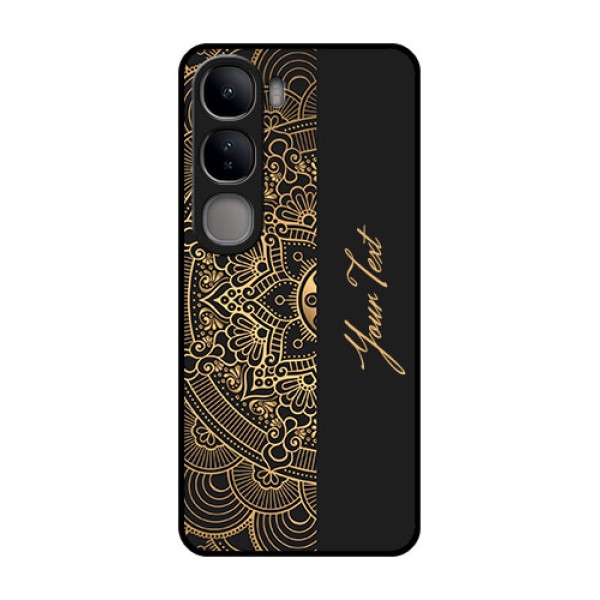 Vivo Y300 5G Custom Glass Phone CaseMandala Art With Custom Text Design