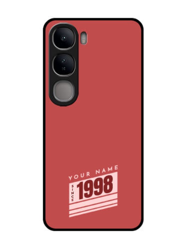 Custom Vivo Y300 5G Custom Glass Phone CaseRed Custom Year Of Birth Design