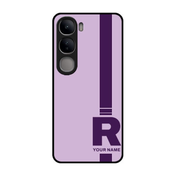 Vivo Y300 5G Custom Glass Phone CaseSimple Dual Tone Stripe With Name Design