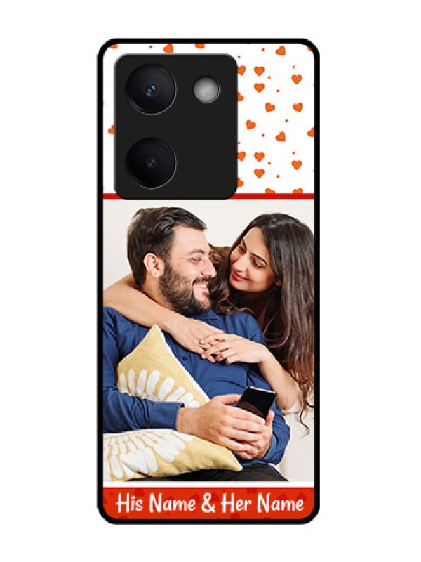 Custom Vivo Y300 Plus 5G Custom Glass Phone Case - Orange Love Symbol Design