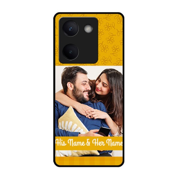 Vivo Y300 Plus 5G Custom Glass Phone Case - Yellow Floral Design