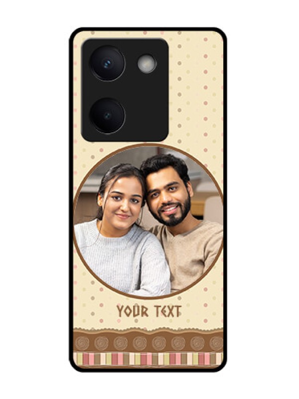 Custom Vivo Y300 Plus 5G Custom Glass Phone Case - Brown Dotted Mobile Case Design