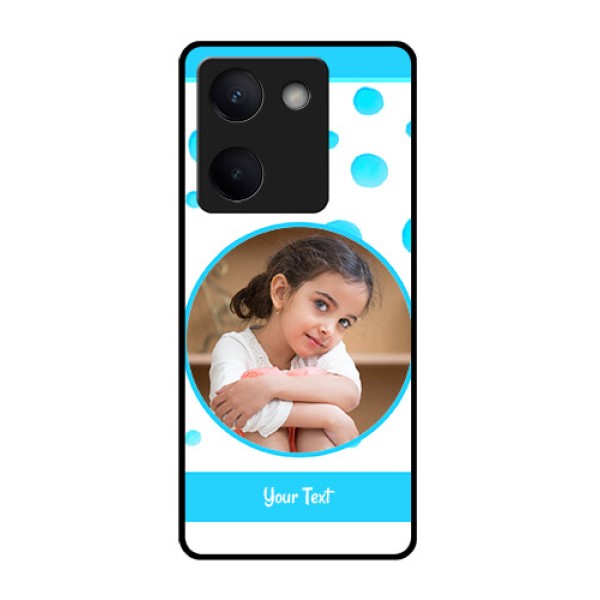 Vivo Y300 Plus 5G Custom Glass Phone Case - Blue Bubbles Pattern Design Vivo Y300 Plus 5G Custom Glass Phone Case - Blue Bubbles Pattern Design