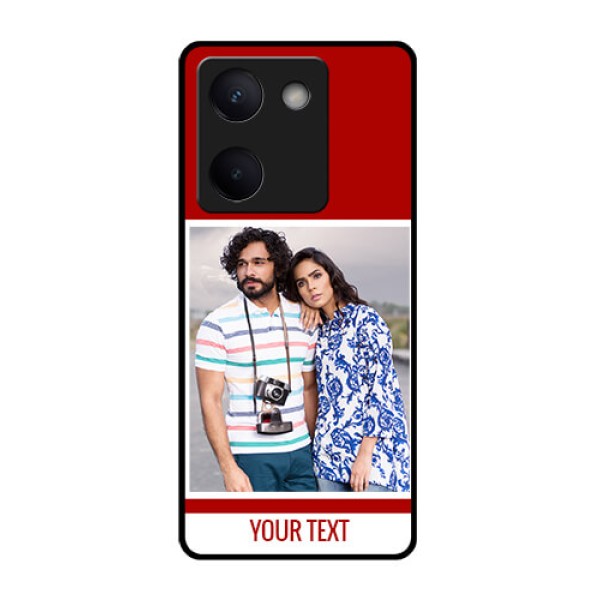 Vivo Y300 Plus 5G Custom Glass Phone Case - Red Color Design Vivo Y300 Plus 5G Custom Glass Phone Case - Red Color Design