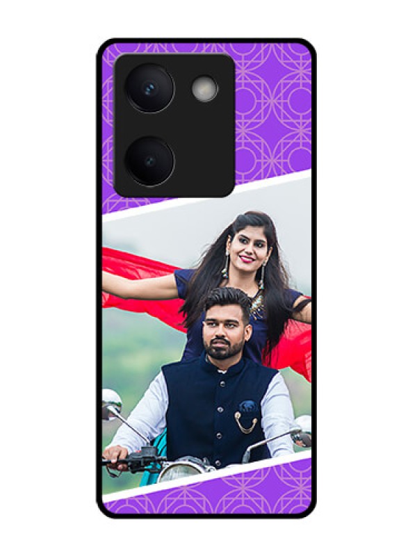Custom Vivo Y300 Plus 5G Custom Glass Phone Case - Violet Color Pattern Design