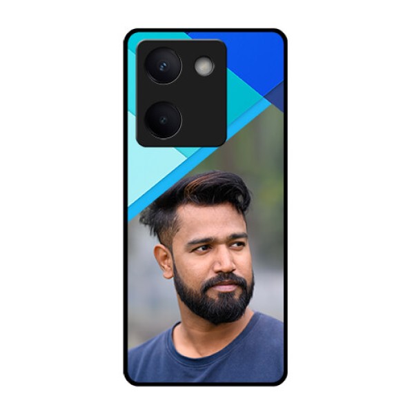Vivo Y300 Plus 5G Custom Glass Phone Case - Blue Pattern Design