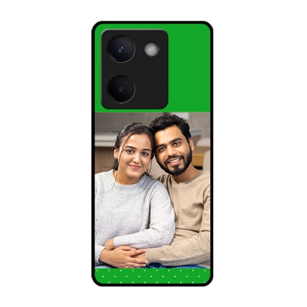 Vivo Y300 Plus 5G Custom Glass Phone Case - Green Pattern Design